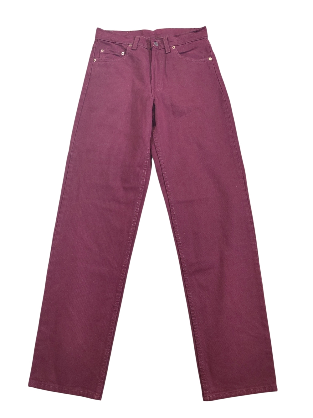 Vintage Levis 555 Jeans Mens 29x32 Maroon Made In USA Relaxed Fit Straight Leg